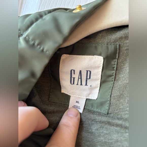 Gap Primaloft Puffer Vest Womens XL Olive Green Hooded Winter Vest Non-down - Picture 3 of 10